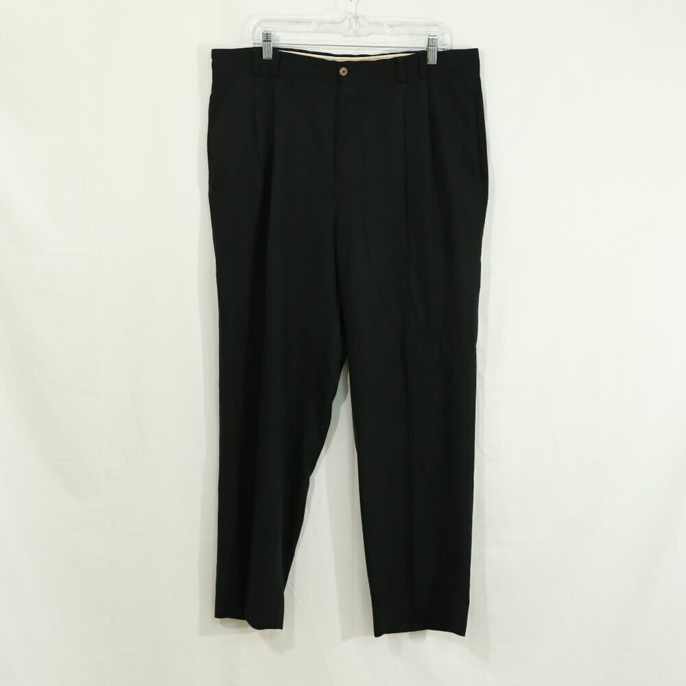 Joseph & Feiss 100% Silk Trousers | Black Dress Pants | Pleated | Men’s 38